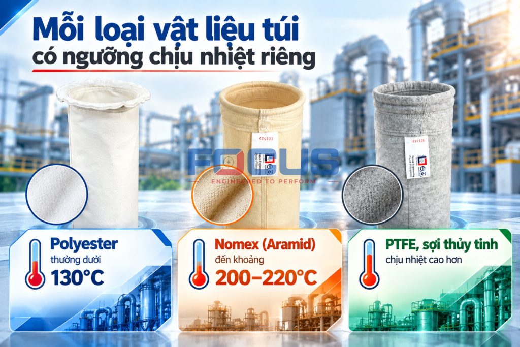 Nhiệt độ khí thải và giới hạn chịu nhiệt của vật liệu lọc